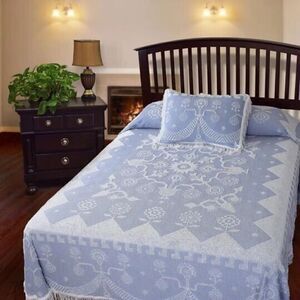 Bates by Maine Heritage Wedgewood Blue Chenille Cotton Martha's Choice Twin Cvlt